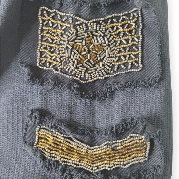 Torrid Black Military Twill Embellished Shacket - Picture 6 of 11